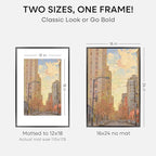 Homeforia 16 x 24 Picture Frame Black, High End Metal 24x16 Poster Frame, 16 x 24 Black Frames Matted to 12 by 18 inch Print, 24by16 Thin Frame with Mat 12x18 Photo, Tempered Glass, Wall Kit, Set of 1