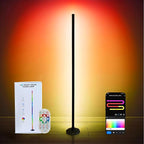 RGBICW Led Corner Floor Lamp,1800lm Corner Light Work with Alexa & Google Assistants,16 Million Colors & 68+ Scene,Music Sync,Color Changing Standing Lamps for Living Room, Bedroom Ambient Lighting