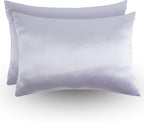 Satin Beauty Pillowcase for Hair and Skin with Hidden Zipper. 20x26 Inches 2 Pack Pillowcases. Soft Breathable Smooth Cooling Pillow Covers for Sleeping. (SPW)