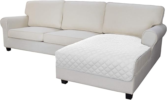 Easy-Going Sectional Couch Covers for Dogs L Shape Sofa Cover Reversible Sofa Slipcover Chaise Lounge Cover Furniture Protector Cover for Pets Dog Cat (42 x 68 inches, White/White)