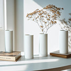 5.51'' Small Modern White Ceramic Vase Set of 10 for Living Room Bedroom Minimalist Fresh Flower Vases for Bouquet Fake Plant Home Decor Office Fireplace Centerpieces Nordic Style 10 Pack