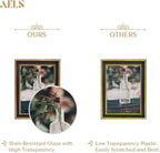 AELS 5x7 Inch Vintage Picture Frame, Elegant Antique Photo Frames with Glass Front, Photo Display, Tabletop Wall Hanging, Gift Ideas, Black with Gold Trim