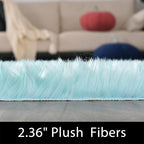 Latepis Light Blue Area Rug 6x9 Faux Fur Teal Rugs for Living Room Washable Shag Fluffy Rugs for Bedroom Dorm Fuzzy Soft Rug Home Decor Rectangle