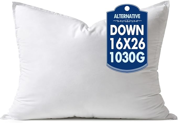 MIULEE 16x26 Down Alternative Pillow Insert Decorative Throw Pillow 16 x 26 Inch Body Bed Sleeping Ultra Soft Fluffy Form for Sofa Couch Bed