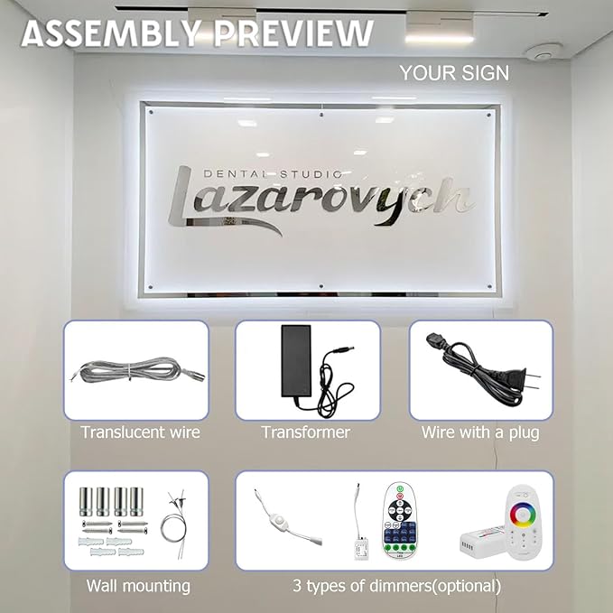 Custom Logo Business Neon Sign, Personalized Backlit Illuminated Sign for Business, Metal Floating Logo Signs for Wall Decor Store Beauty Salon Nail Hair Studio