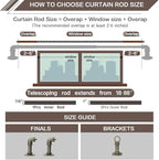 2PCS Industrial Curtain Rods for Windows 18 to 88 Inches Adjustable Length, 1 Inch Diameter, with Aluminium Finials (Antique Silver, 18” to 88”2PCS)