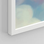 SIGNWIN Framed White Pastel Watercolor Rainbow Sky Clouds Wall Art, Set of 4 Abstract Geometric Wall Decor Prints, Nature Wilderness Wall D¨¦cor for Living Room, Bedroom - 12"x16" White