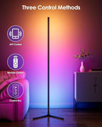 2 Pack Corner Floor Lamp, 65" RGB LED Corner Lamp, Color Changing Ambient Lighting with Music Sync - App and Remote Control LED Lamp for Bedroom, Living Room, Gaming Room
