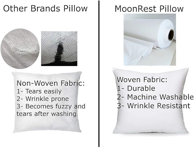 MoonRest® 20x54 Inch Synthetic Down Alternative Rectangle Pillow Insert Form Stuffer for Sofa Shams, Decorative Throw Pillow, Cushion and Bed Pillow Stuffing - Hypoallergenic 20“X 54”