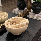 Oversized Wood Bead Decor, 1.6" Diameter Chunky Natural Wood Beads, 41" Long Farmhouse Tray with Tassels, Coffee Table farmhouse Bed decor