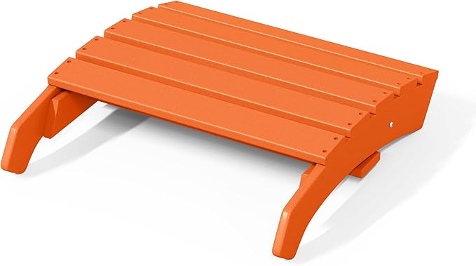 WestinTrends Dylan Outdoor Patio HDPE Adirondack Ottoman Footrest, Orange