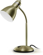 LEPOWER Metal Desk Lamp, Adjustable Goose Neck Table Lamp, Eye-Caring Study Desk Lamps for Bedroom, Study Room and Office (Bronze)