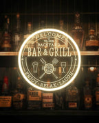 Bar & Grill Neon Sign for Home Bar Wall Art Decor, Dimmable LED Neon Lights Bar and Grill Signs for Backyard Patio Garden Yard BBQ Birthday Party, Grilling Light Up Sign for Housewarming Gifts
