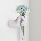 Creative Wall Hanging Sculpture, Funky White Hand Vases Home Decor, Artistic Hanging Hand Sculptures with Test Tube Vases, Unique Wall Art Statue