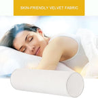 Cylinder Round Memory Foam Support Pillows Cervical Neck Roll Pillow with Pillowcase Soft, Comfortable and Breathable for Sleeping, Chair, Car, Sofa，Travel (White, 24x6)