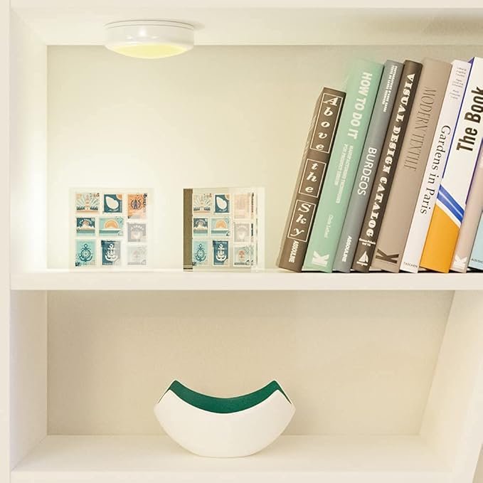 HELPLEX Acrylic Frames, 2 Pack 4x4, 20mm Thicker Frameless Clear Frame, Double Sided Magnetic, Free Standing Desktop Display