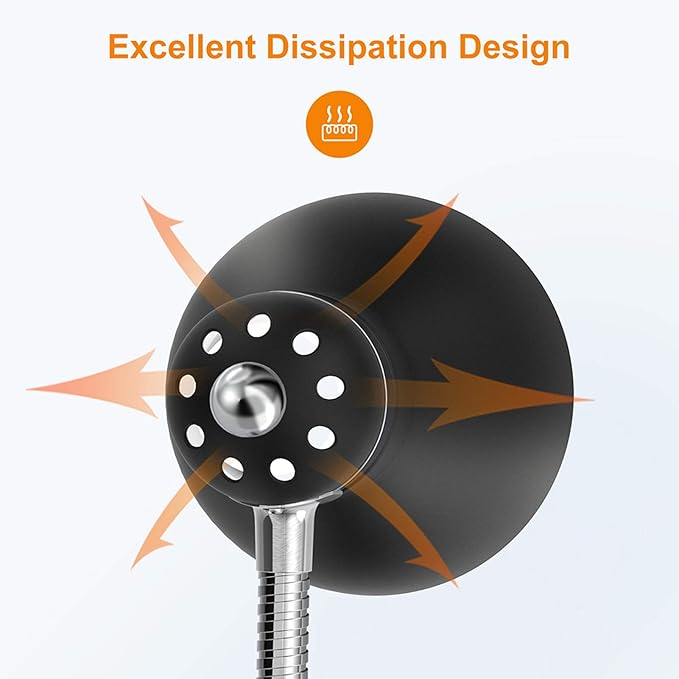 LEPOWER Metal Desk Lamp, Adjustable Goose Neck Table Lamp, Eye-Caring Study Desk Lamps for Bedroom, Study Room and Office (Black)