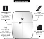 ANDY STAR Oval Bathroom Mirror, 24x32’’ Matte Black Metal Frame Oblong Mirror for Bathroom, Modern Black Oval Bathroom Mirror for Over Sink, Hangs Horizontal or Vertical
