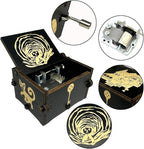 Youtang Music Box Engraved Wooden Gifts Mini Musical Box Play Dreaming for Birthday/Anniversary/Valentine's Day/Christmas (Hand Crank, Black)
