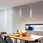 3 Lights Independent Kitchen Island Dining Room Light Pendant Light Fixtures Bubble Crystal Chandeliers Modern Kitchen Island Lighting Chandeliers Fixtures LED Lampara, 6000K LED Bulbs Included