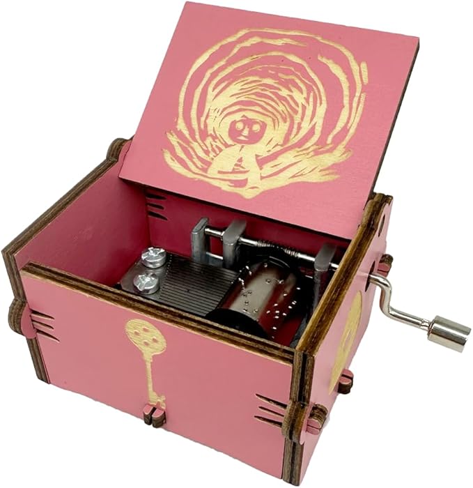 Youtang Music Box Engraved Wooden Gifts Mini Musical Box Play Dreaming for Birthday/Anniversary/Valentine's Day/Christmas (Hand Crank, Pink)