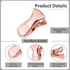 35 Pack Mini Metal Alligator Clips for Crafts Non-Slip Silicone-Coated Retro DIY Badge Small Clips (Glossy Rose Gold)
