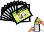 Magnetic Picture Frames with Black Border(4"X6",10 Pack),Magnet Photo Frame Pockets/Postcard Holder,Decorations for home/office/school/Classroom/party
