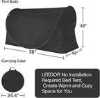 LEEDOR Bed Tent Dream Tents Bed Canopy Shelter Cabin Indoor Privacy Warm Breathable Pop Up Twin/Full/Queen for Kids and Adult Patent Pending(Mattress Not Included)