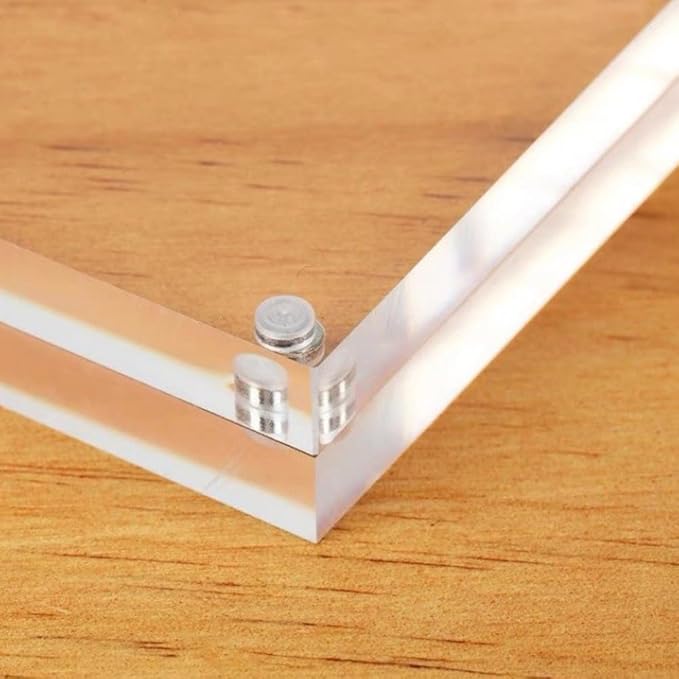 5 x 7 Acrylic Picture Frames 8 Pack, Clear Picture Frames Frameless Magnetic Picture Frame Double Sided Magnetic Photo Frame Self Standing Desktop Display Stand for Bedroom Living Room Home