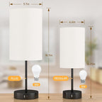 AKASUKI 18Inch Table Lamp with Dual Charging Station, 3 Way Dimmable Touch Lamp for Bedroom, Living Room, Office(LED Bulb Included)