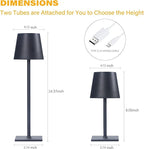 2 Pack Cordless Table Lamps, 3 Colors Stepless Dimming, 5000mAh Rechargeable Battery LED Desk Lamp for Bedroom/Couple Dinner/Desk/Cafe/Dining Room/Terrace