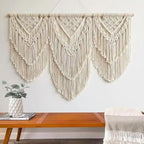 large macrame wall hanging - Boho Tapestry Macrame Wall Decor Art- Chic Bohemian Handmade Woven Tapestry Home Decoration for Bedroom Living Room Apartment Wedding Party - 43"x32" (Double-layer)