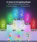 Modern Spiral Table Lamp Color Changing Night Light Rechargeable LED Nightstand Lamp Dimmable Bedroom Lamp Remote Control for Home Decor Living Room Bedroom Office
