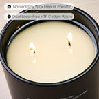 M&SENSE Natural Soy Candle| Oud Wood | 16.6 oz, 95H Burn | Minimalist Scented Candle for Relaxation, Gifting, Home Décor | for Bedroom, Office, Party Large