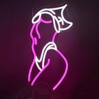 Lady Neon Signs Neon Signs for Wall Decor Pink White LED Light Sign for Preppy Room Decor Light Up Sign for Birthday Party Decoration USB Powered