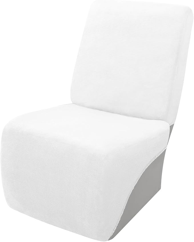 Arfntevss Sectional Recliner Couch Covers Velvet Corner Sectional Sofa Cover for Reclining Couch Stretch Soft L Shape Recliner Slipcover Washable Additional Seat Protector (1 Seat Cover, White)