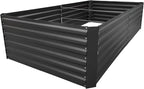 8x4x2FT Metal Raised Garden Bed Kit, Galvanized Outdoor Garden Bed Planter Box for Vegetables, Flowers, Herbs, Succulents and More, Black