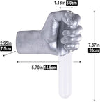 Silvery Wall Sculptures, Hand Vases Home Decor, Wall Mount Art Sculpture, Unique Wall Art Statue, Funky Flower Vase Decorations, Modern Eclectic Hanging Decor,Glass Test Tube Vase (Silvery)