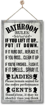 Rustic Bathroom Decor, Western Bathroom Decor, Funny Bathroom Signs Wall Decor, Bathroom Decor, Farmhouse Bathroom Decor, Country Bathroom Decor, Bathroom Signs, Bathroom Rules Wall Décor J1