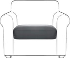 Yates Home PU Leather Couch Sofa Cushion Slipcover Water-Proof Elastic Chair RV Seat Covers Loveseat Sofa Furniture Protector Slip Cover for Settee Seater Replacement in Living Room（Chair, Gray）