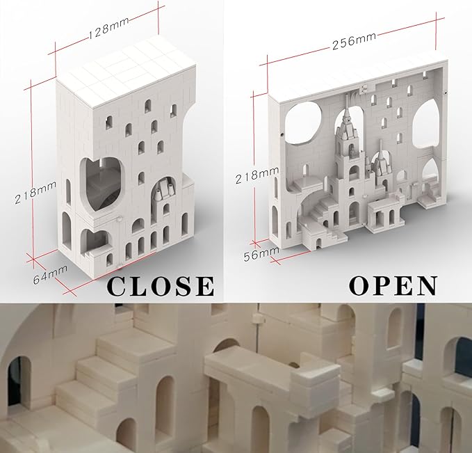 White Secret Realm No.9 Castle Building Block，Architecture Building Blocks（660PCS Gifts for Adults and Kids