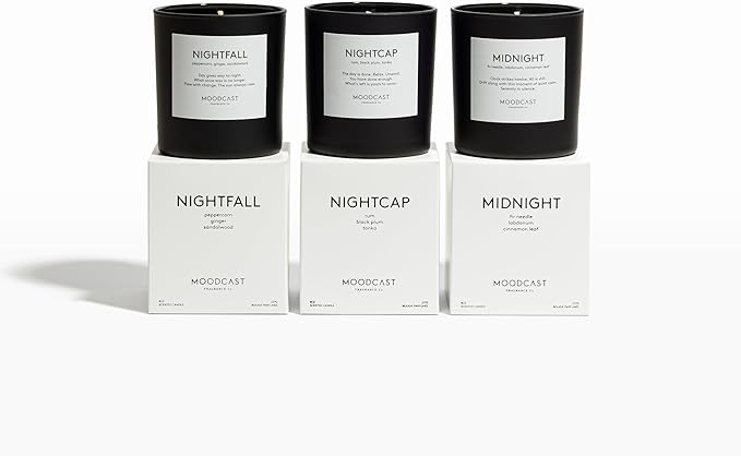 Moodcast Nightcap Scented Candle – Aesthetic Candle for Home, Rum, Black Plum & Tonka, Clean Coco Wax Blend, Vegan, Paraben-Free, 45-Hour Long Lasting Burn – 8oz
