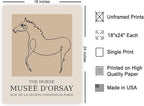 Poster Master Vintage Poster - Retro Minimalist Print - Gift for Artist, Friend - Horse, Line Drawing, Sketch, Abstract - Wall Decor for Living Room, Bedroom, 18x24 Unframed Wall Art