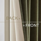MIULEE Linen Texture Curtains for Bedroom Solid 100% Blackout Thermal Insulated Light Olive Green Curtains Grommet Room Darkening Drapes for Living Room Nursery 52x90 Inch (2 Panels)