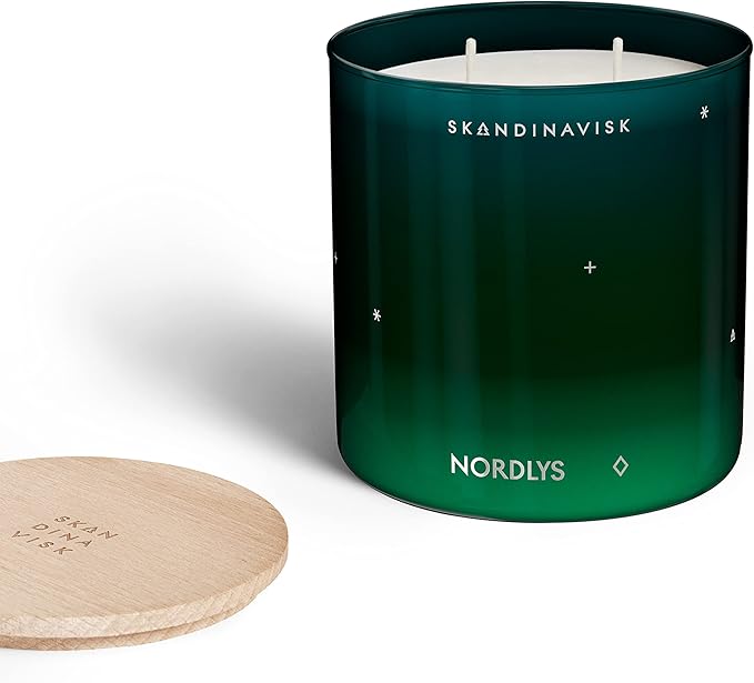Skandinavisk NORDLYS 'Northern Lights' Scented Candle. 2 Wicks. Fragrance Notes: Arctic Intensity and Celestial Colour, a Symphony for Senses. 14.1 oz.