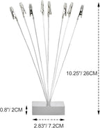 Maptipjoy Photo Tree Holder Clip Cube Base,8 - Branch Money Trees Gift Card Holder with Clips,Picture Holder Stand for Christmas Wedding Greeting Birthday Party Gift Silver