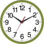 Wall Clock Modern 8 Inch Battery Operated Silent Non Ticking Small Analog Clock Decorative for Bedroom Kitchen Bathroom Office Home (Olive Green)