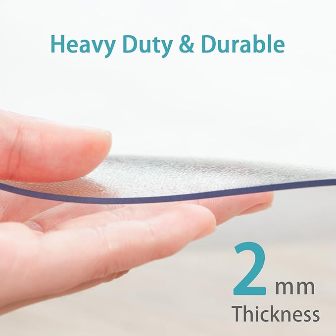 Refrigerator Mat, Clear Anti-Slip PVC Floor Protector, 2mm Thickness Scratch-Resistant Floor Mat