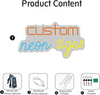 Custom Neon Signs, Neon Sign Customizable for Wall Decor, Personalized Neon Sign for Wedding Birthday Party Gift Party Bar Game Room Home Business Shop Name Logo Neon Sign (3 Lines)