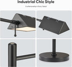 VONLUCE LED Desk Lamp, Adjustable Industrial Style Metal Table Lamp, Dimmable Reading Lamp for Living Room Bedroom Office, Black